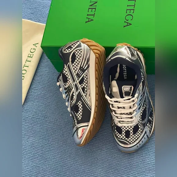 Bottega Veneta Navy Blue Orbit Sneakers